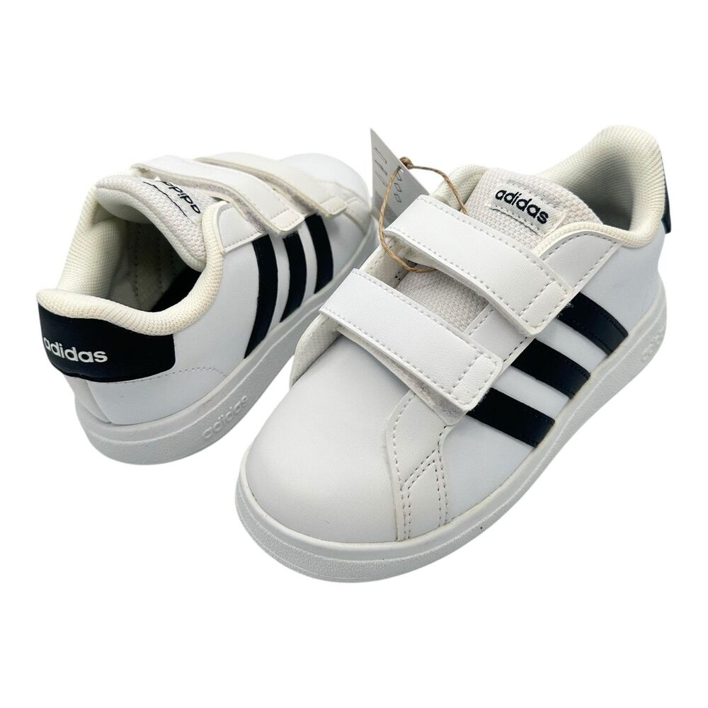 adidas Kids Grand Court 2.0 CF I White/Black Tennis Shoes Size US 10K New in Box